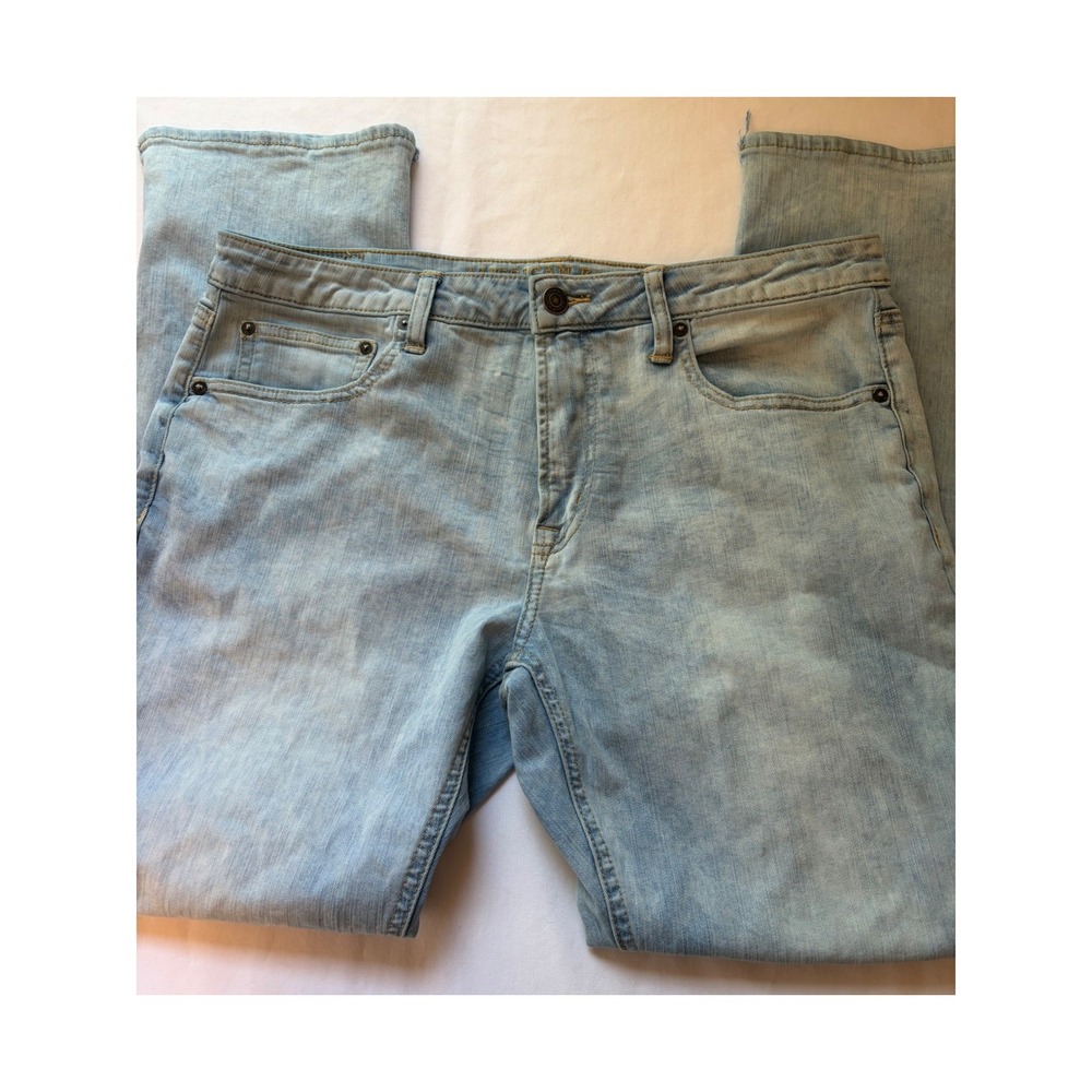American Eagle Slim Straight Active Flex Light Wash Jeans Mens 36x32 Blue Denim